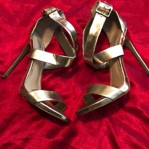 Gold strapped heels